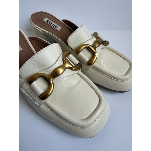 Anthropologie Bibi Lou Zagreb Heeled Loafers Slides Dark  Bibi Lou Zagreb Heeled Loafers